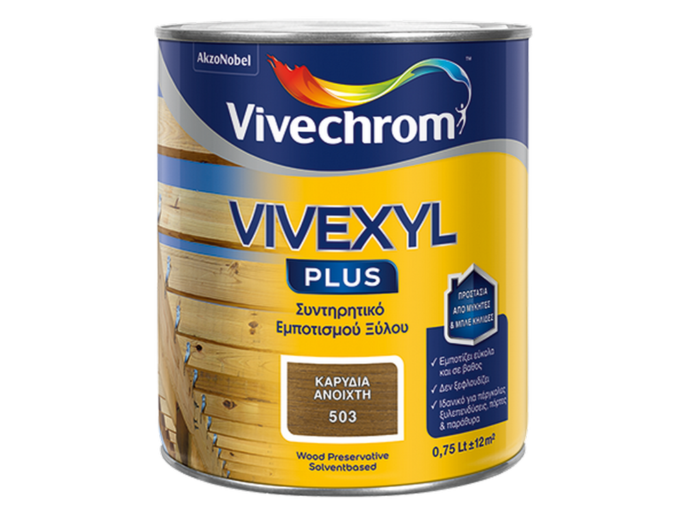 Vivechrom Vivexyl Plus 501 Άχρωμο 0,750Lt Συντηρητικό Εμποτισμού Ξύλου βάσεως Διαλύτου
