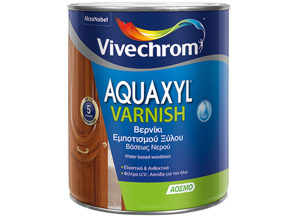 Vivechrom Aquaxyl Varnish 701 Άχρωμο 0,750Lt Βερνίκι Εμποτισμού Ξύλου βάσεως Νερού Satin