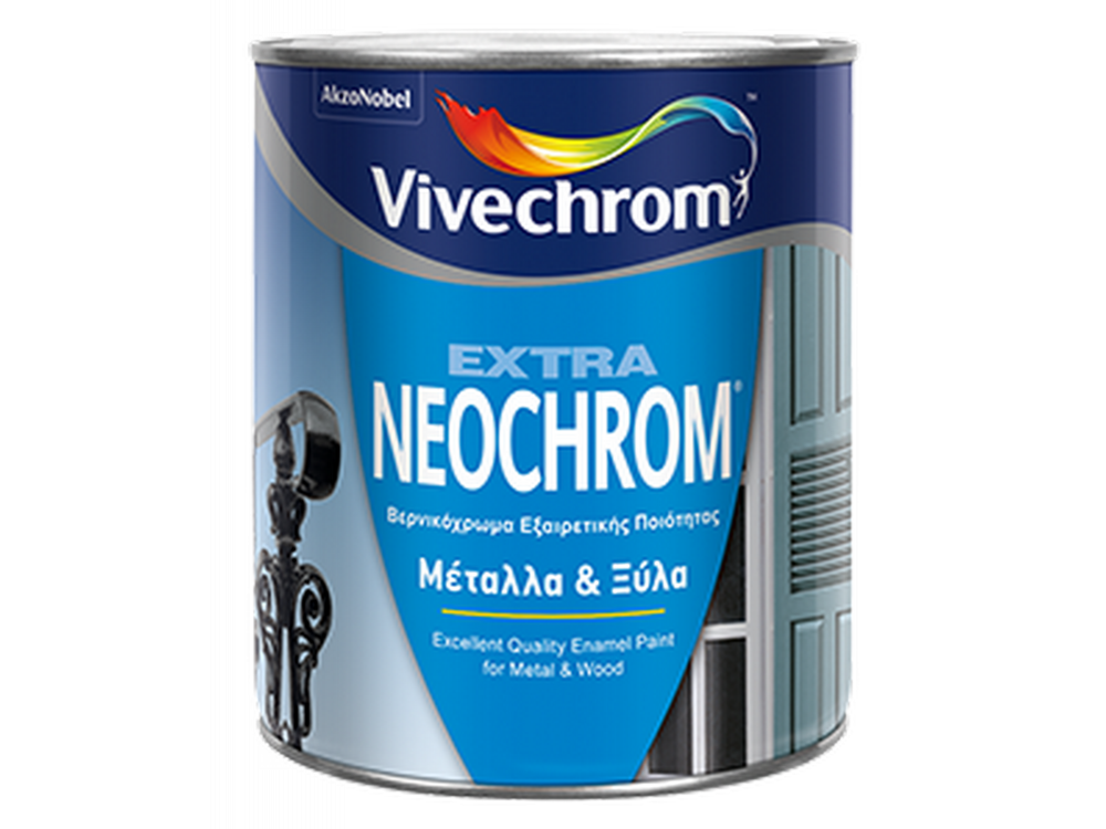 Vivechrom Extra Neochrom 24 Μαύρο 0,375Lt Βερνικόχρωμα για Μέταλλα και Ξύλα