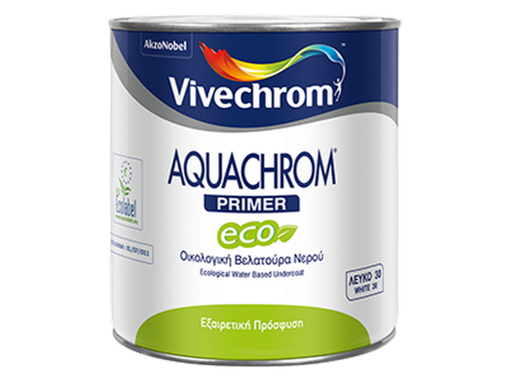 Vivechrom Aquachrome Primer Eco Λευκό 0,750Lt Οικολογική Βελατούρα Νερού