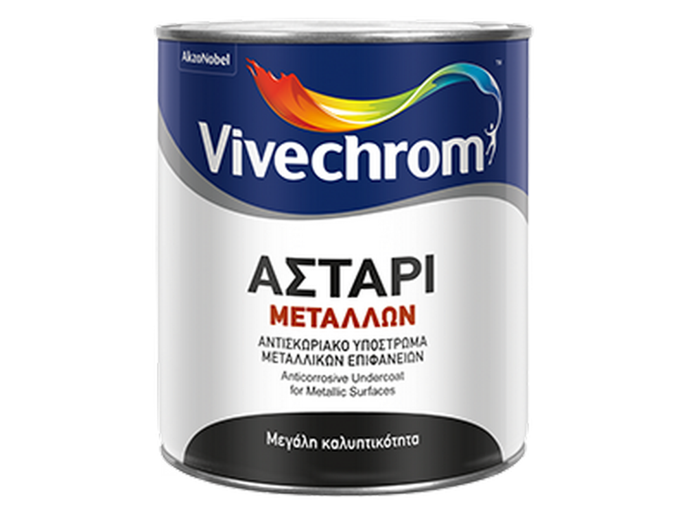Vivechrom Αστάρι Μετάλλων Λευκό 0.750Lt Αντισκωριακό Υπόστρωμα Μεταλλικών Επιφανειών