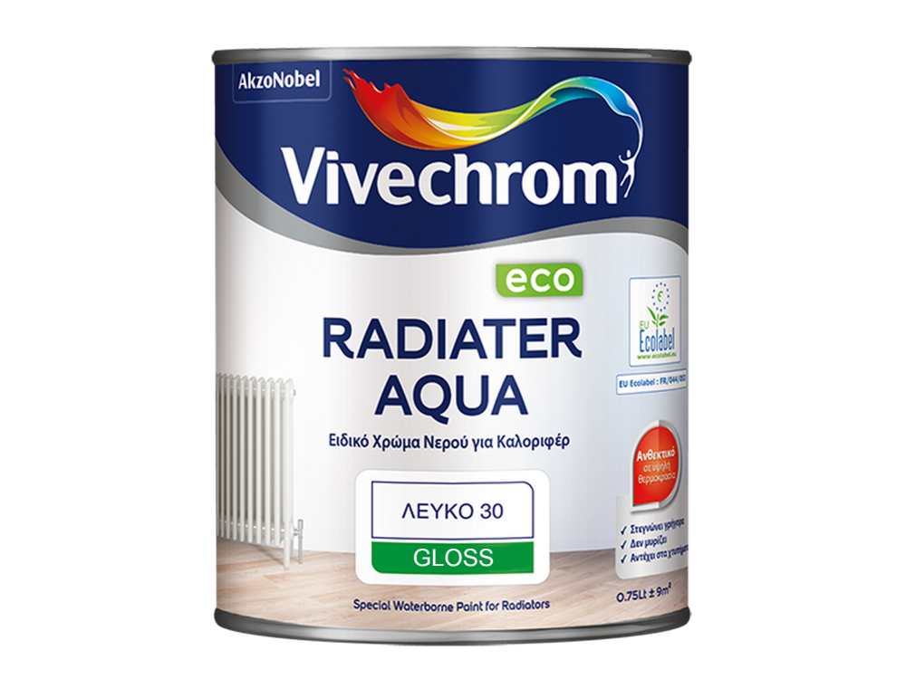 Vivechrom Radiater Aqua Eco Λευκό 2,5Lt Ειδικό Οικολογικό Χρώμα Νερού για Καλοριφέρ
