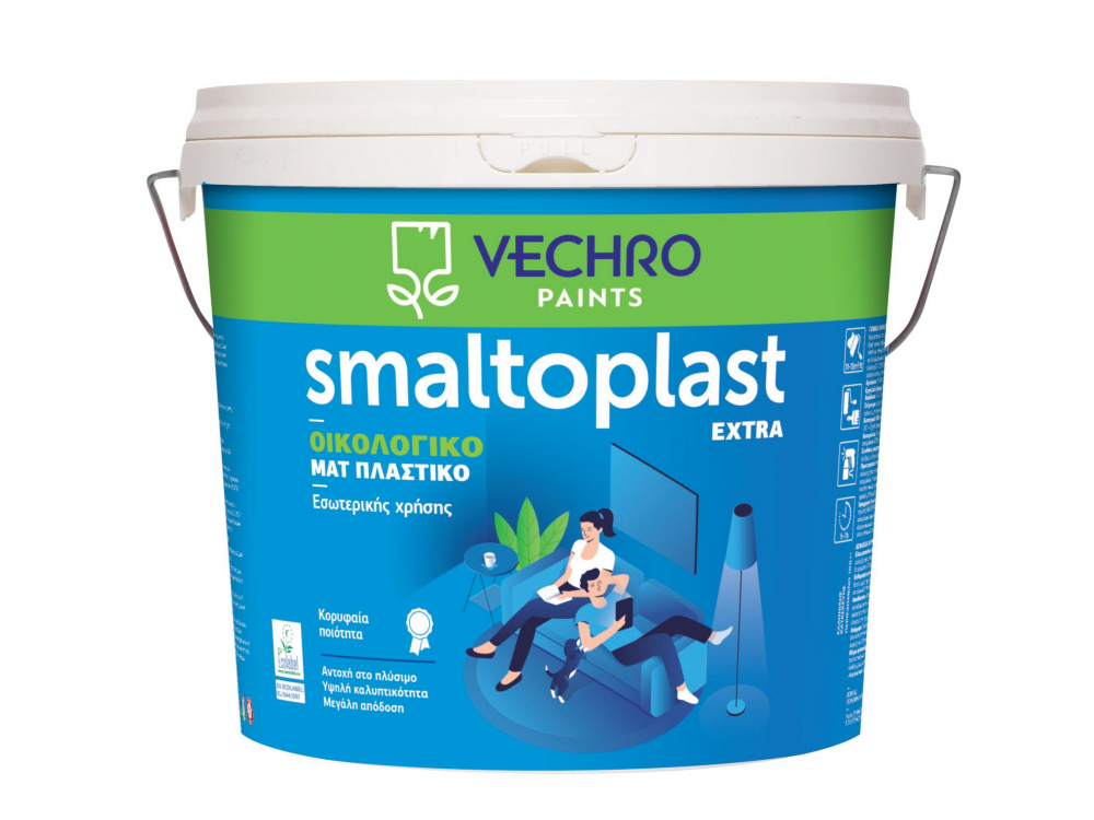 Vechro Smaltoplast Extra Eco Λευκό 10Lt  Πλαστικό Οικολογικό  χρώμα Ματ