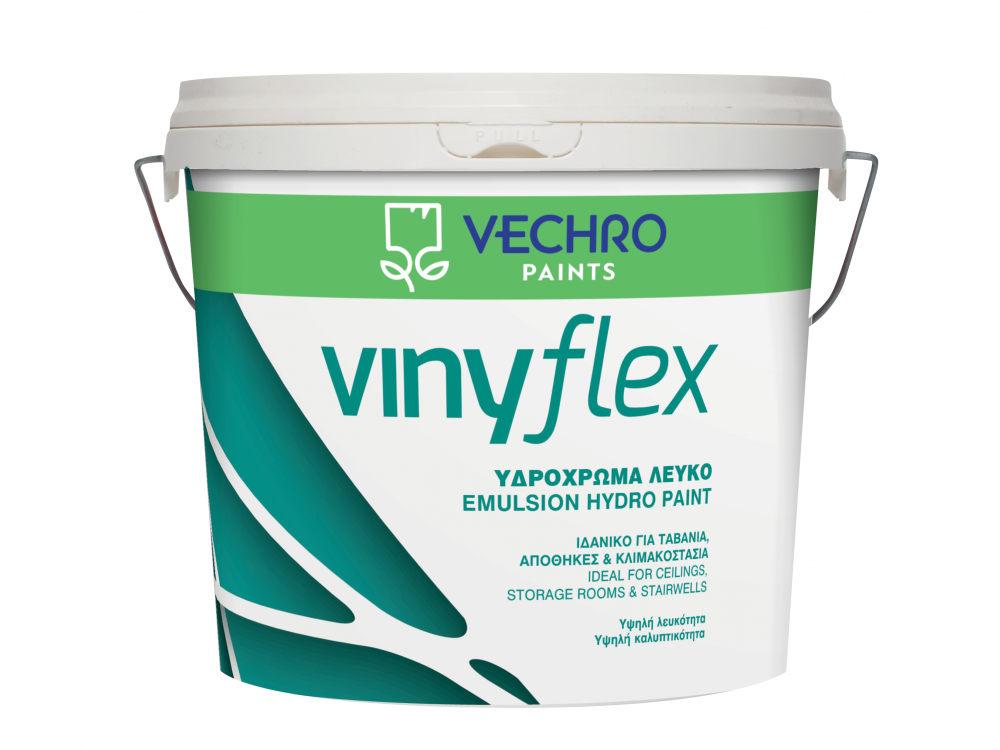Vechro Vinyflex Υδρόχρωμα Λευκό 9Lt Ματ