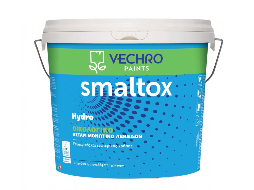 Vechrο Smaltox Ηydro Οικολογικό Αστάρι Νερού Λευκό  3Lt Μονωτικό Λεκέδων