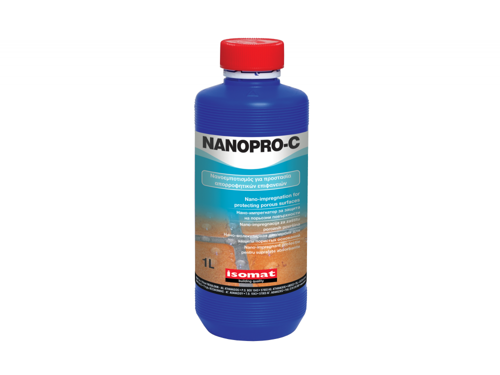 Isomat Nanopro-C Διάφανο 1Lt Νανοεμποτισμός για Προστασία Απορροφητικών Επιφανειών από την Υγρασία και τη Δημιουργία Αλάτων