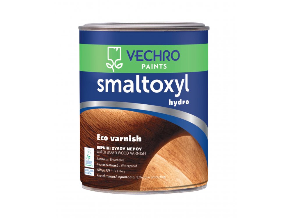 Vechro Smaltoxyl Hydro Eco Varnish 20 Άχρωμο 0,750Lt Οικολογικό Βερνίκι Ξύλου Gloss