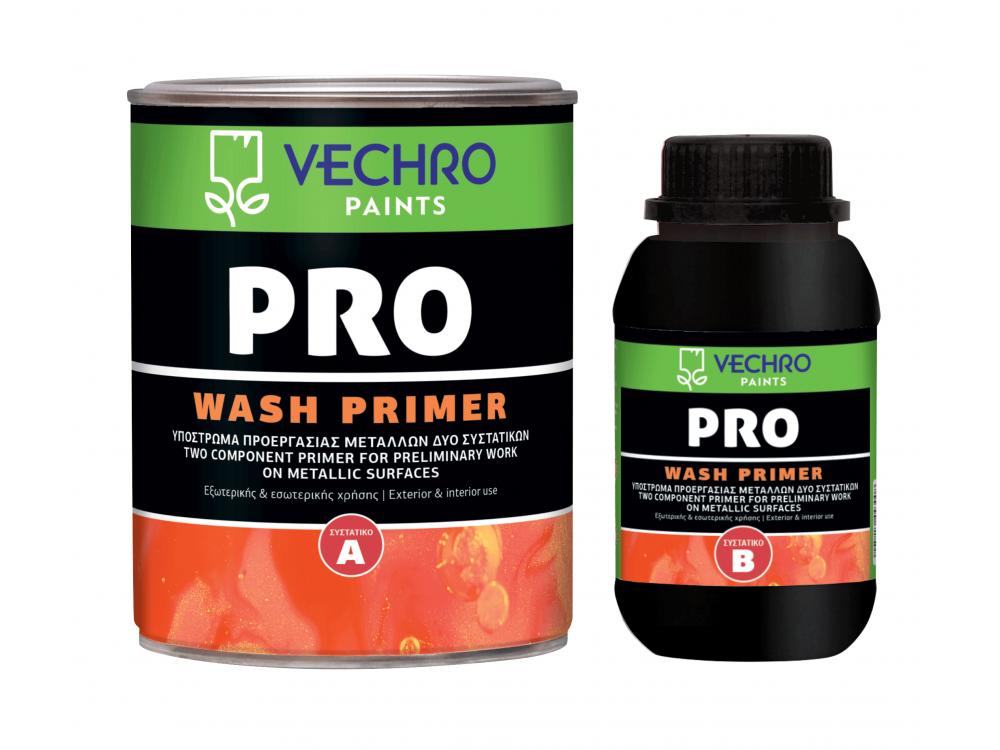 Vechro Pro Wash Primer 0,75Kg Α+Β Αστάρι Φωσφάτωσης δύο Συστατικών (Α600gr+Β150gr)