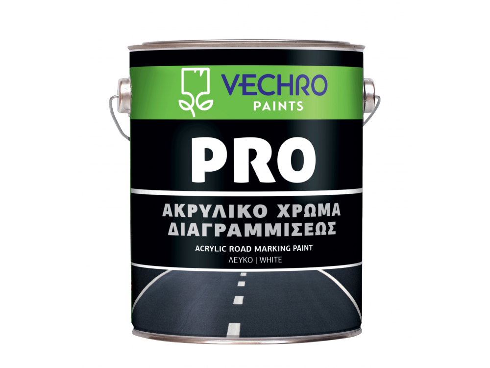 Vechro Pro Χρώμα Διαγραμμίσεως Λευκό 5Kg Ακρυλικό Οδοστρωμάτων