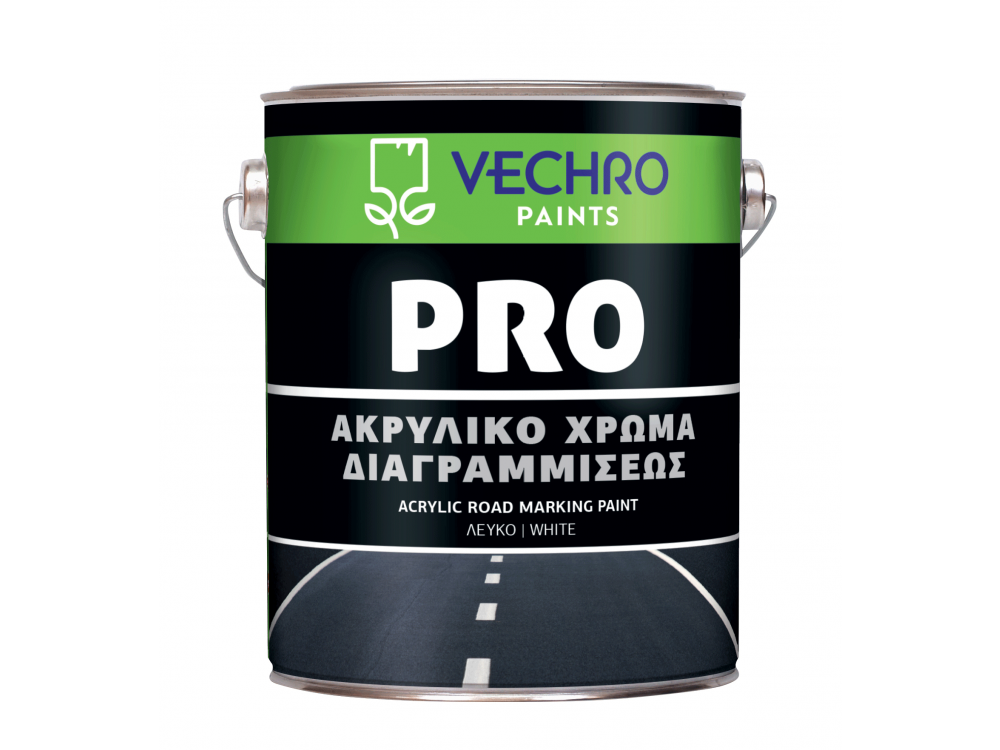 Vechro Pro Χρώμα Διαγραμμίσεως Κίτρινο 25Kg Ακρυλικό Οδοστρωμάτων