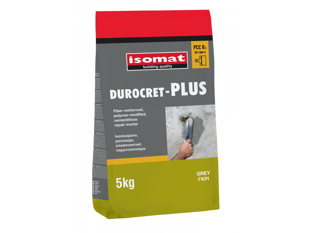 Isomat Durocret - Plus Γκρι 5Kg Ρητινούχο Ινοπλισμένο Επισκευαστικό Τσιμεντοκονίαμα