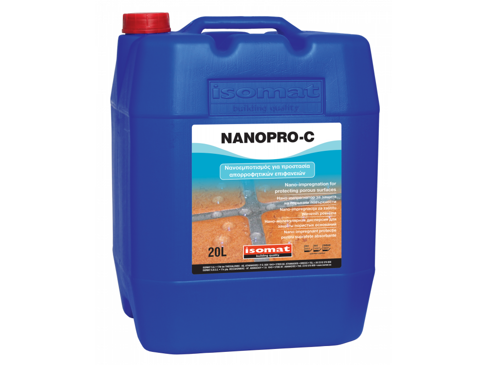 Isomat Nanopro-C Διάφανο 20Lt Νανοεμποτισμός για Προστασία Απορροφητικών Επιφανειών απο την Υγρασία και τη Δημιουργία Αλάτων