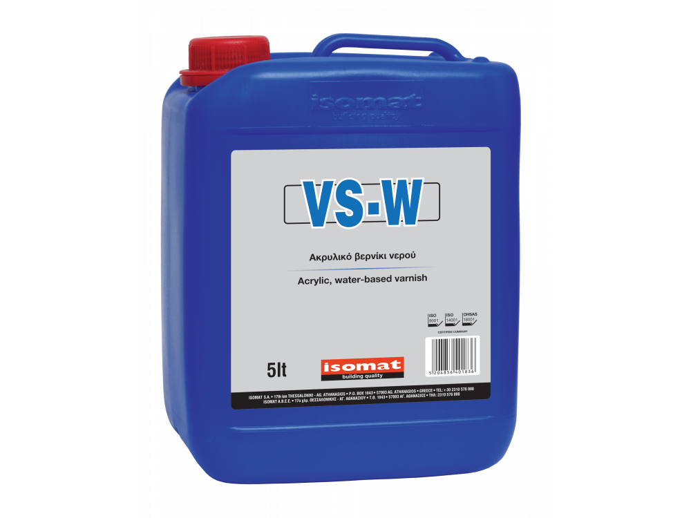 Isomat VS-W Διάφανο 5Lt Ακρυλικό Προστατευτικό Βερνίκι Νερού με Νανομοριακή Δομή