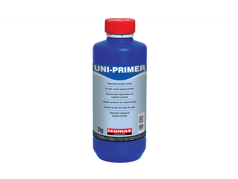 Isomat Uni-Primer Λευκό 1Kg Ακρυλικό Αστάρι Νερού για Πορώδεις Επιφάνειες