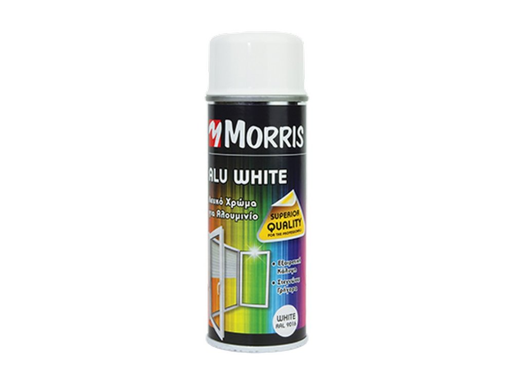 Morris Σπρέι Λευκό RAL 9016 για Αλουμίνια 0,20Lt