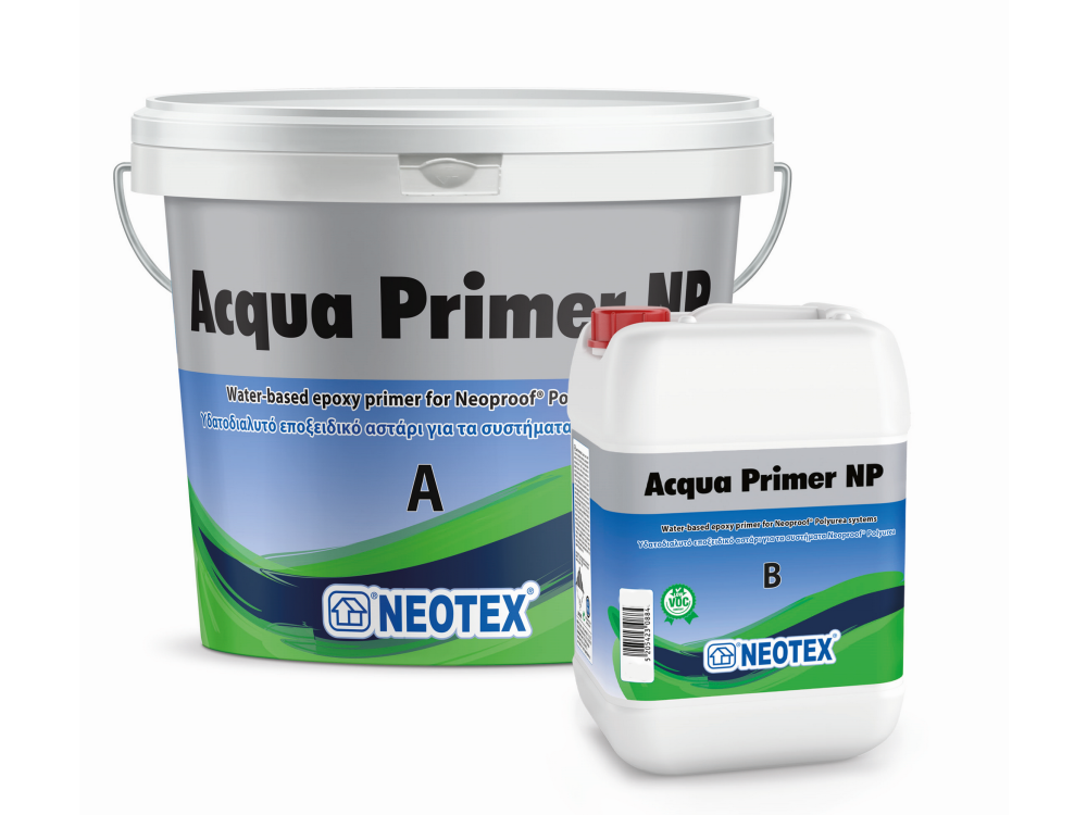 Neotex Acqua Primer NP Γκρι 7Kg (5Α:2Β) Υδατοδιάλυτο Eποξειδικό Aστάρι Συστήματος Πολυουρίας