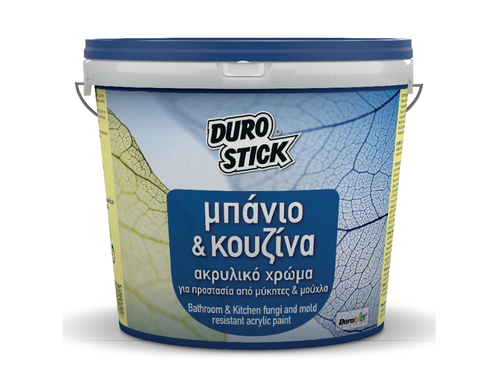 Durostick Μπάνιο Κουζίνα Λευκό 5Lt Ακρυλικό Χρώμα για Προστασία από Μύκητες και Μούχλα