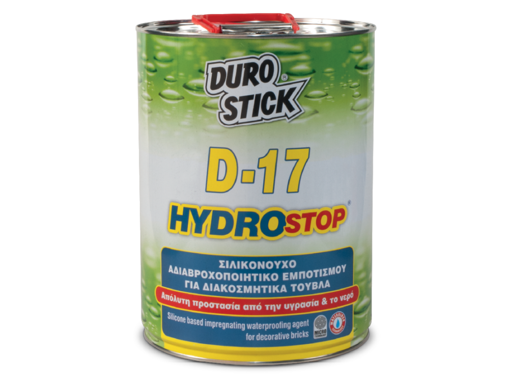 Durostick D- 17 Hydrostop Διάφανο 4Lt Σιλικονούχο Αδιαβροχοποιητικό Εμποτισμού για Διακοσμητικά Τούβλα 