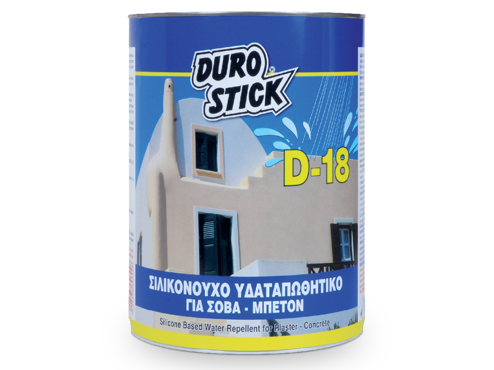 Durostick D- 18 Διάφανο 4Lt Σιλικονούχο Υδαταπωθητικό για Σοβά και Μπετόν