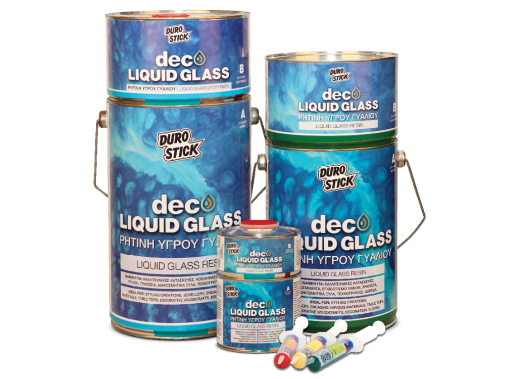 Durostick Deco Liquid Glass Διάφανη 0,375Kg Ρητίνη Υγρού Γυαλιού