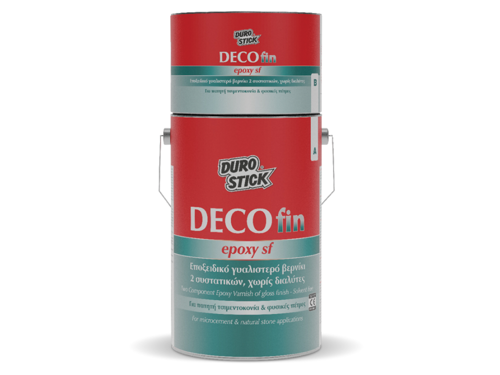 Durostick Decofin Epoxy SF Διάφανο 5Kg (Α+Β) Εποξειδικό Βερνίκι Δύο Συστατικών Γυαλιστερό