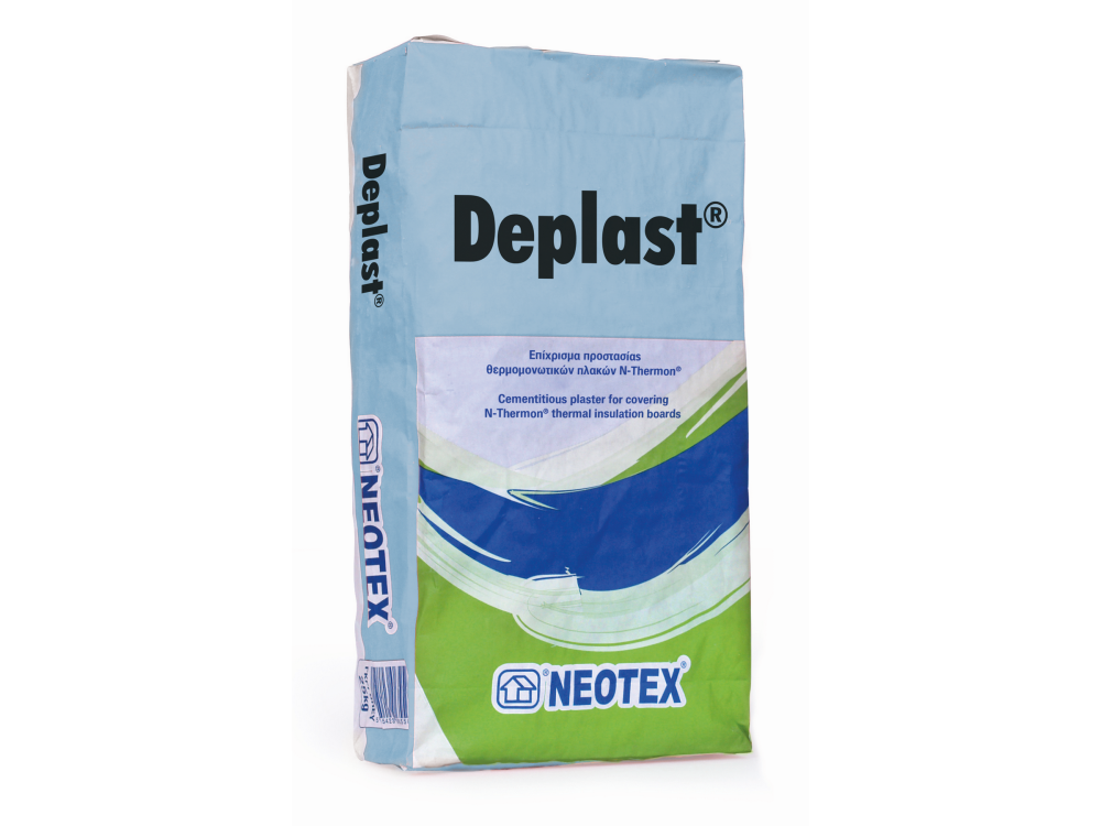 Neotex Deplast Λευκός 25Kg Ρητινούχος Σοβάς Υψηλής Ελαστικότητας για Καλυψη Θερμομονωτικών πλακών N-Thermon