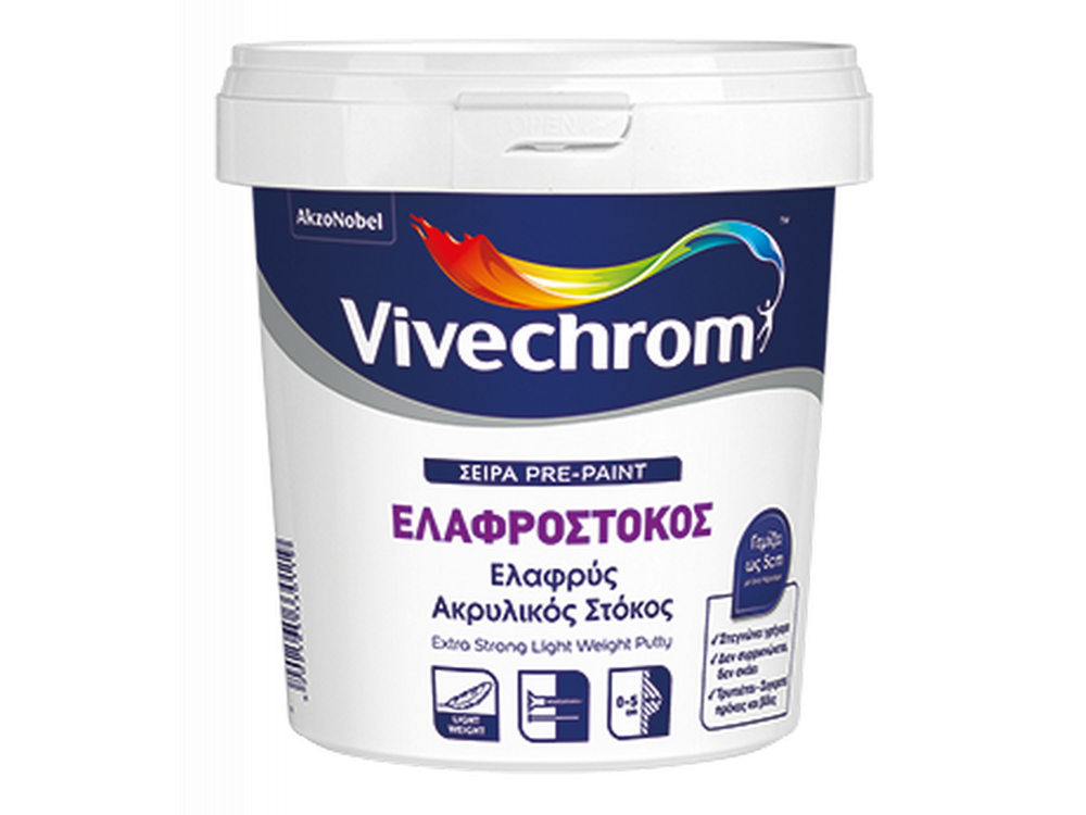 Vivechrom Ελαφρόστοκος Λευκός 0,6Lt Ελαφρύς Ακρυλικός Στόκος 