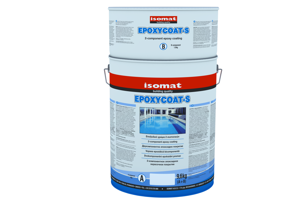 Isomat Epoxycoat-S Γαλάζιο 9,6Kg (A+B) Εποξειδικό Χρώμα 2 Συστατικών για Βαφή Πισίνων  