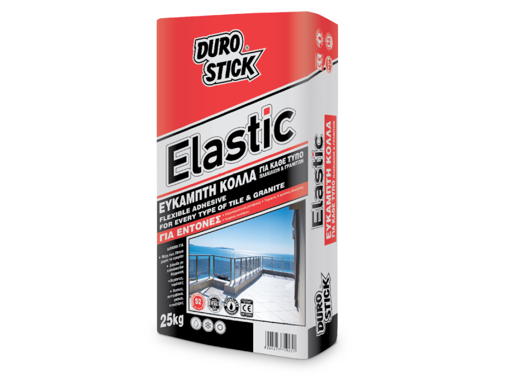 Durostick Elastic Λευκή 5Κg Εύκαμπτη Κόλλα Πλακιδίων και Γρανιτών