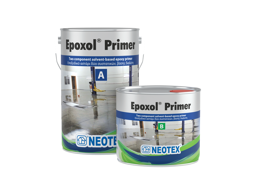 Neotex Epoxol Primer Διάφανο 5Kg (A+B) Eποξειδικό Αστάρι Διαλύτου Δύο Συστατικών