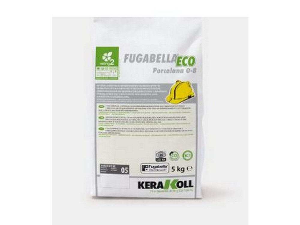 Kerakoll Fugabella Eco Porcelana 0-8 (02) Γκρι Φωτεινό 5Kg Αρμόστοκος Πλακιδίων