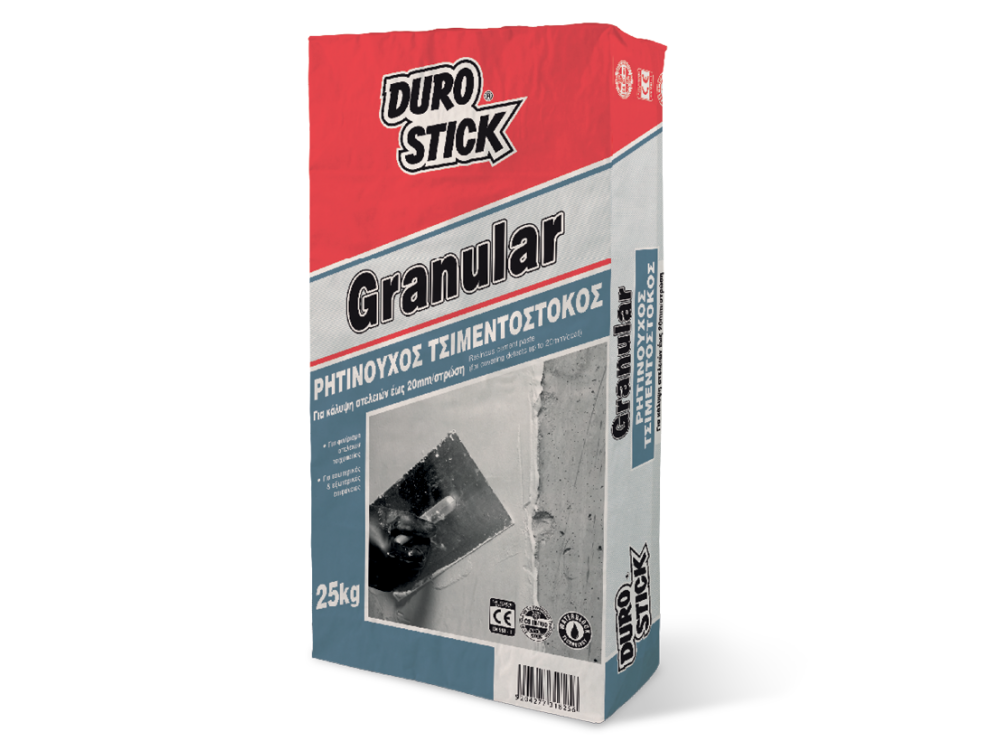 Durostick Granular Λευκός 25Kg Ρητινούχος Τσιμεντόστοκος Κάλυψης έως 20mm/στρώση