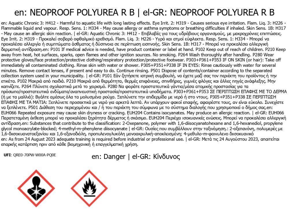 Neotex Neoproof Polyurea R Λευκή 19Kg (13A:6B) Επαλειφόμενη Πολυουρία Δύο Συστατικών
