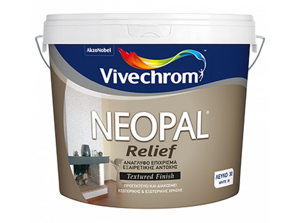 Vivechrοm Νeοpal Relief Λευκό 15Kg Ανάγλυφο Διακοσμητικό Επίχρισμα
