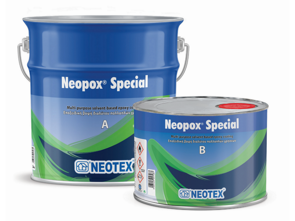 Neotex Neopox Special Μαύρο (RAL9005) 5Kg (Α+Β) Εποξειδική Βαφή Διαλύτου Δύο Συστατικών για Εφαρμογές Δαπέδων
