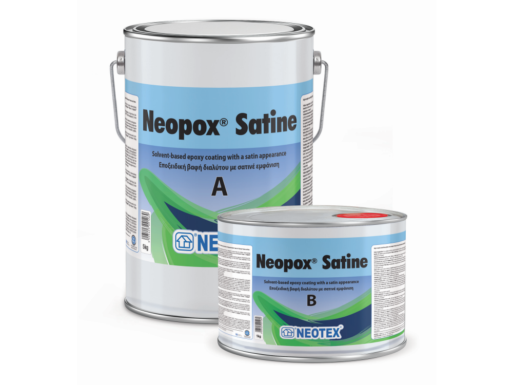 Neotex Neopox Satine Λευκό (RAL9003) 6Kg (Α+Β) Εποξειδική Βαφή Διαλύτου Δύο Συστατικών Σατινέ