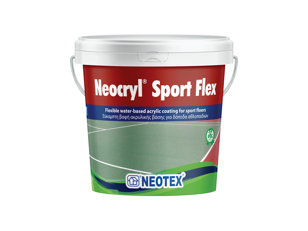 Neotex Neocryl Sport Flex Πράσινο (RAL6000) 12Kg Ειδική Βαφή για δάπεδα Γηπέδων και χώρων Αθλοπαιδιών