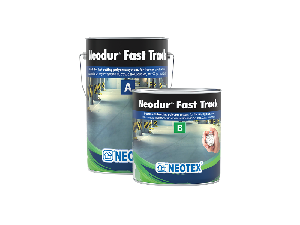 Neotex Neodur Fast Track Λευκό (RAL9003) 5Kg (A+B) Επαλειφόμενο Ταχυστέγνωτο Σύστημα Αλειφατικής Πολυουρίας