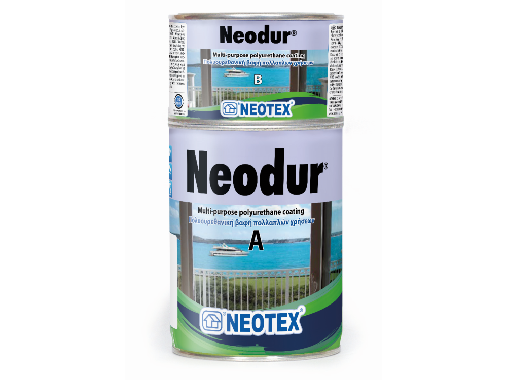 Neotex Neodur Γκρι Ral 7040 1Kg (Α+Β)  Πολυουρεθανική Βαφή Δύο Συστατικών για Μετάλλικές Επιφάνειες