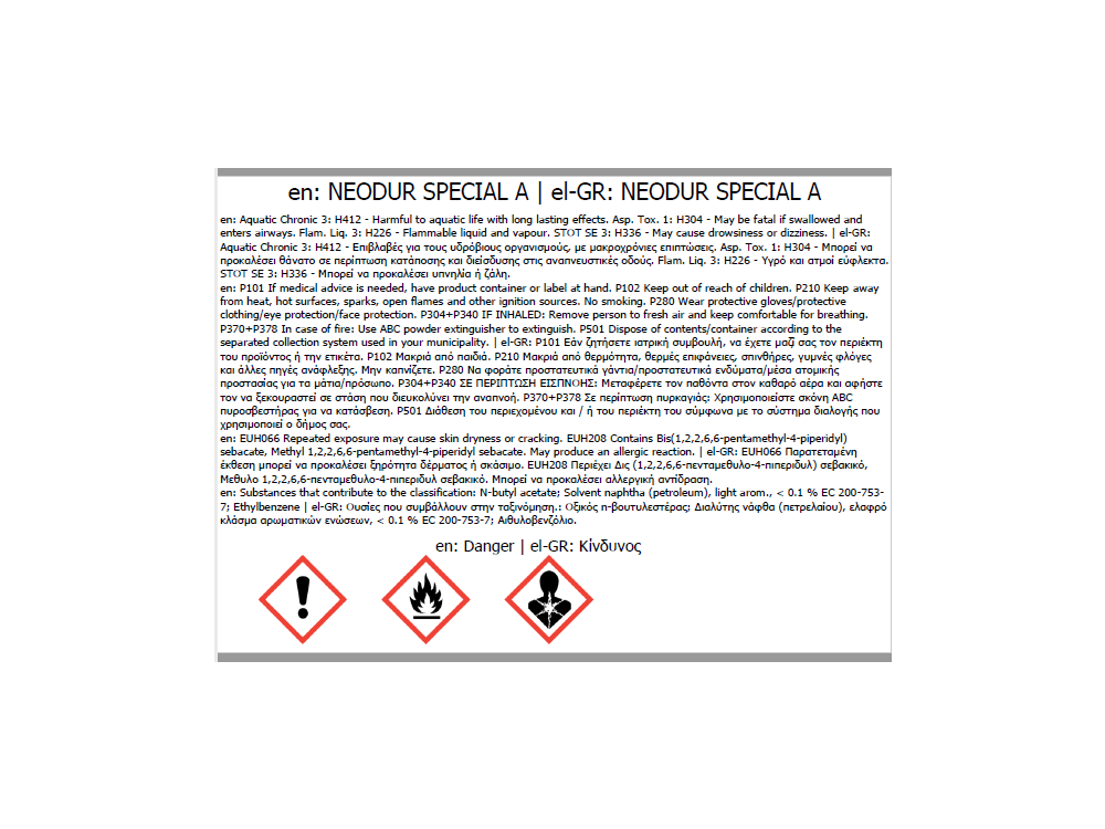 Neotex Neodur Special Γκρι (RAL7040) 10Kg (A+B) Πολυουρεθανική Αλειφατική Βαφή με Διαλύτες για Εξωτερικά Δάπεδα και Χώρους