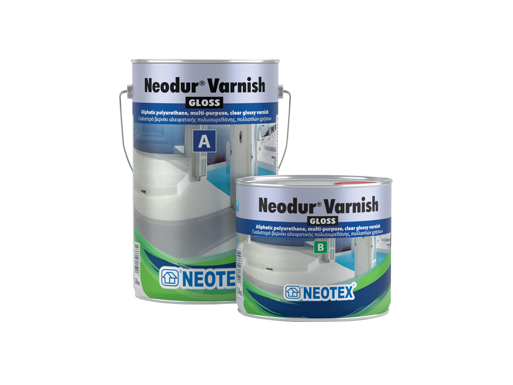 Neotex Neodur Varnish Διάφανο 5Kg (Α+Β) Πολυουρεθανικό Βερνίκι Δύο Συστατικών Με Φίλτρα UV