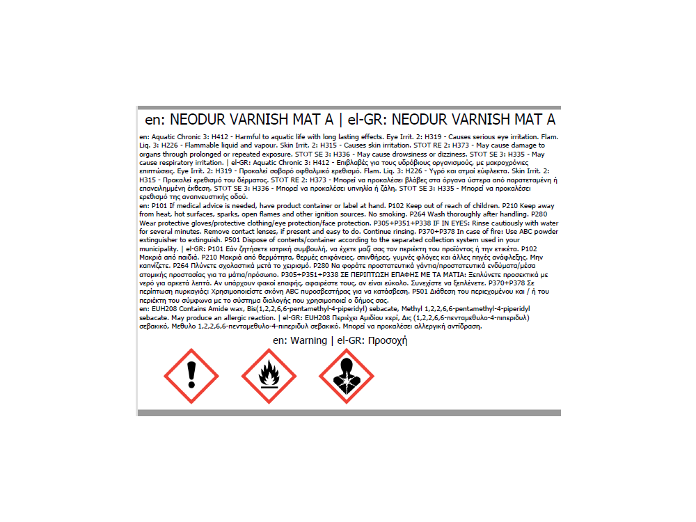 Neotex Neodur Varnish Mat Διάφανο 5,2Kg (Α+Β) Πολυουρεθανικό Βερνίκι Δύο Συστατικών Με Φίλτρα UV Ματ