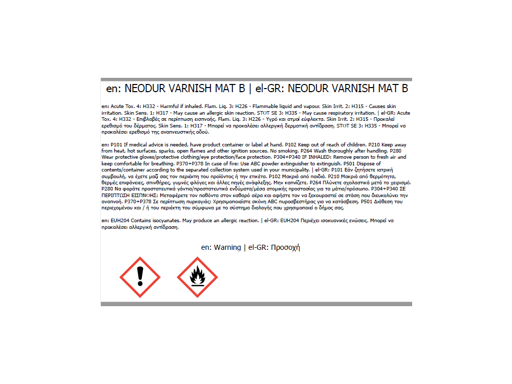 Neotex Neodur Varnish Mat Διάφανο 5,2Kg (Α+Β) Πολυουρεθανικό Βερνίκι Δύο Συστατικών Με Φίλτρα UV Ματ