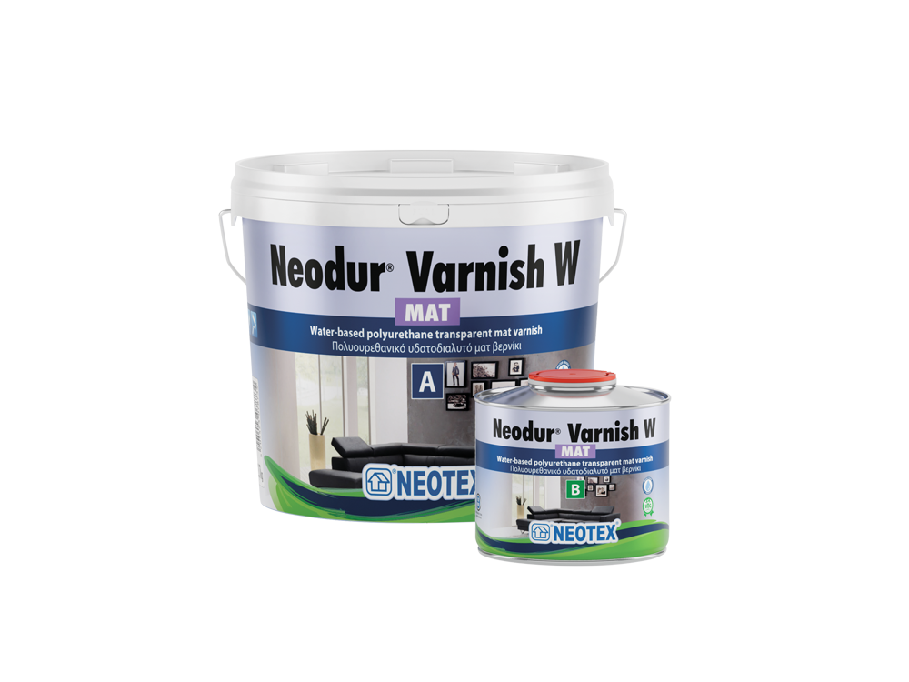 Neotex Neodur Varnish W Mat Διάφανο 3Kg (Α+Β) Πολυουρεθανικό Υδατοδιαλυτό Βερνίκι Δύο Συστατικών Ματ