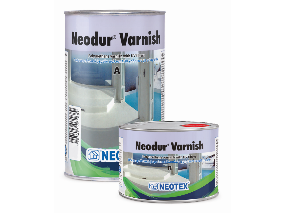 Neotex Neodur Varnish Διάφανο 15Kg (Α+Β) Πολυουρεθανικό Βερνίκι Δύο Συστατικών Με Φίλτρα UV 