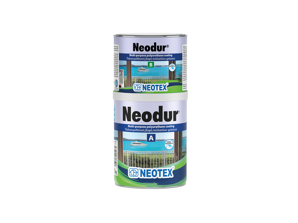 Neotex Neodur Γκρι Ral 7040 1Kg (Α+Β)  Πολυουρεθανική Βαφή Δύο Συστατικών για Μετάλλικές Επιφάνειες