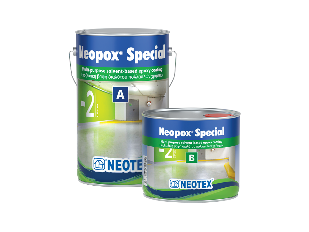 Neotex Neopox Special Γκρι (RAL7040) 5Kg (Α+Β) Εποξειδική Βαφή Διαλύτου Δύο Συστατικών για Εφαρμογές Δαπέδων