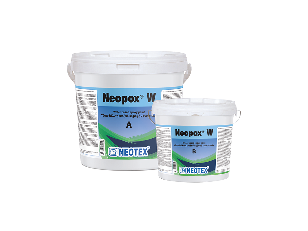 Neotex Neopox W Λευκό (RAL9010) 12Kg (Α+Β) Εποξειδική Υδατοδιαλυτή Βαφή  Δύο Συστατικών Ματ