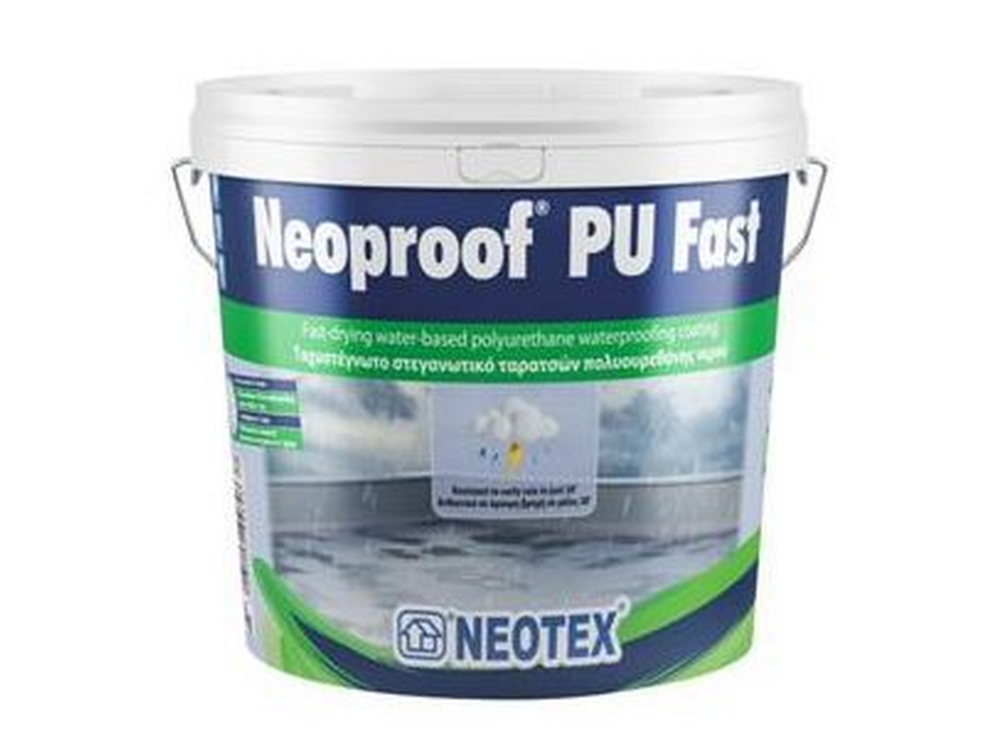Neotex Neoproof PU Fast Λευκό 13Kg Ταχυστέγνωτο Στεγανωτικό Ταρατσών βάσης Πολυουρεθάνης Νερού