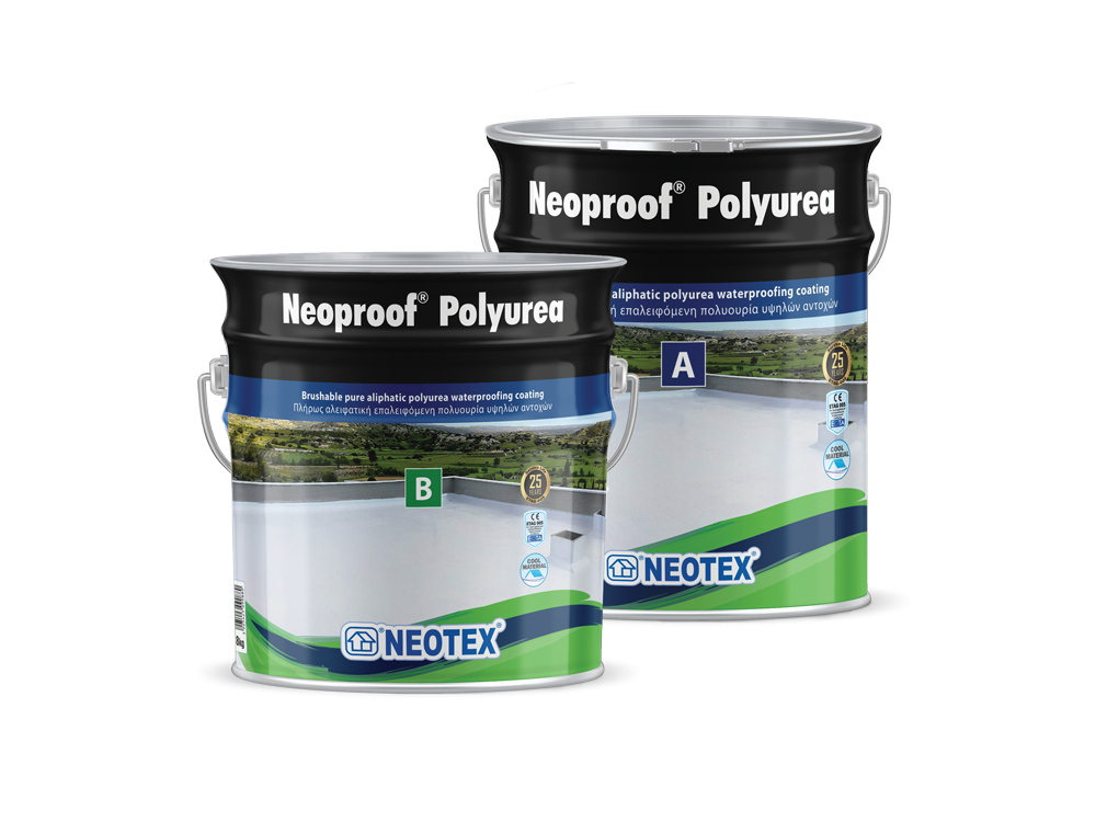 Neotex Neoproof Polyurea Λευκή 21Kg (13A:8B) Επαλειφόμενη Αλειφατική Πολυουρία Δύο Συστατικών
